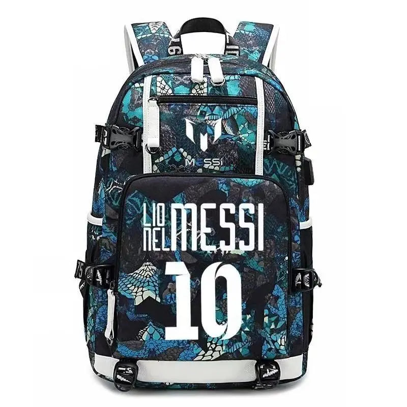 Messi C Ronaldo Football Bag Star around High School Students Male and Female Large Capacity Backpack Can Be Customized