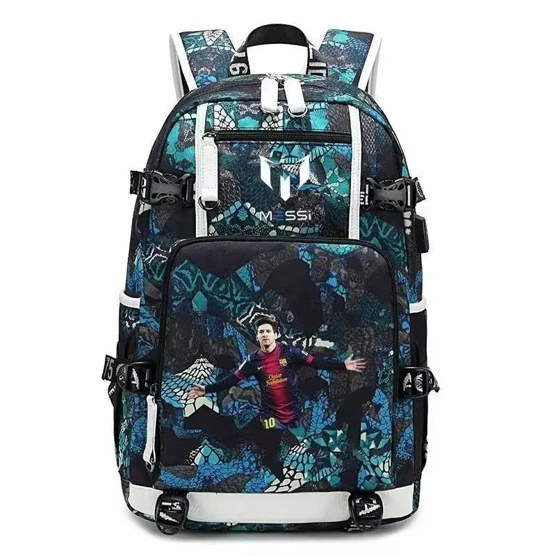Messi C Ronaldo Football Bag Star around High School Students Male and Female Large Capacity Backpack Can Be Customized