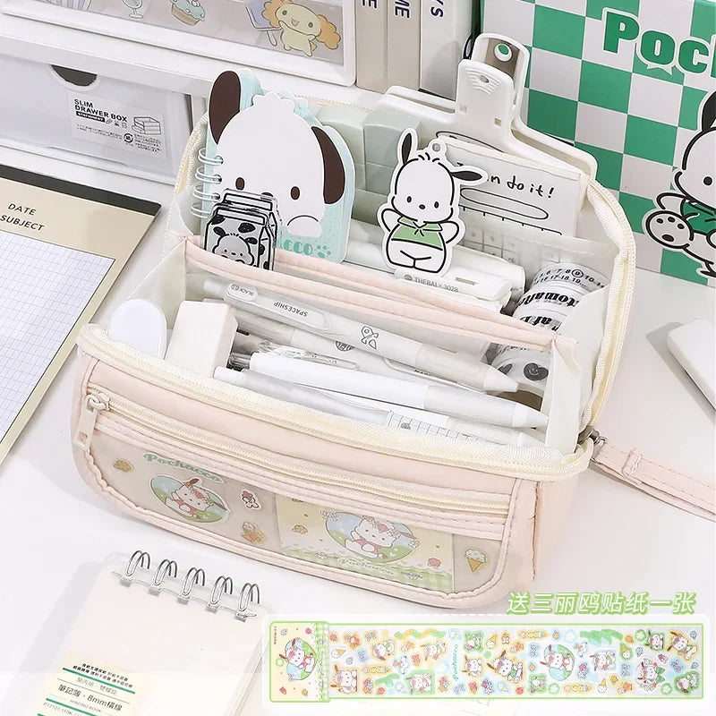 Kuromi Pencil Case for Junior High School and Elementary School Students 9-Layer Large Capacity Cute Cartoon Pencil Case