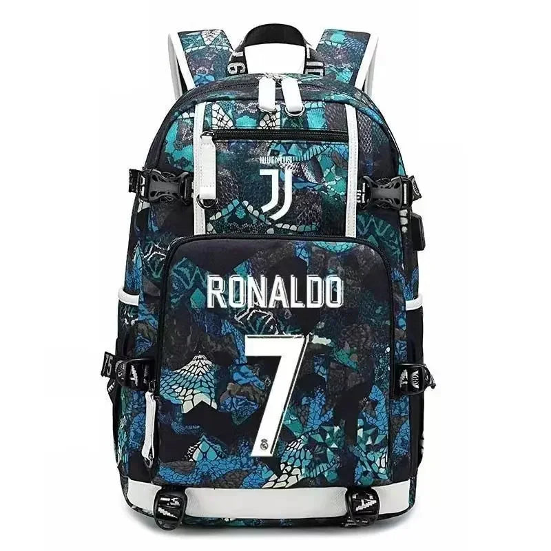 Messi C Ronaldo Football Bag Star around High School Students Male and Female Large Capacity Backpack Can Be Customized