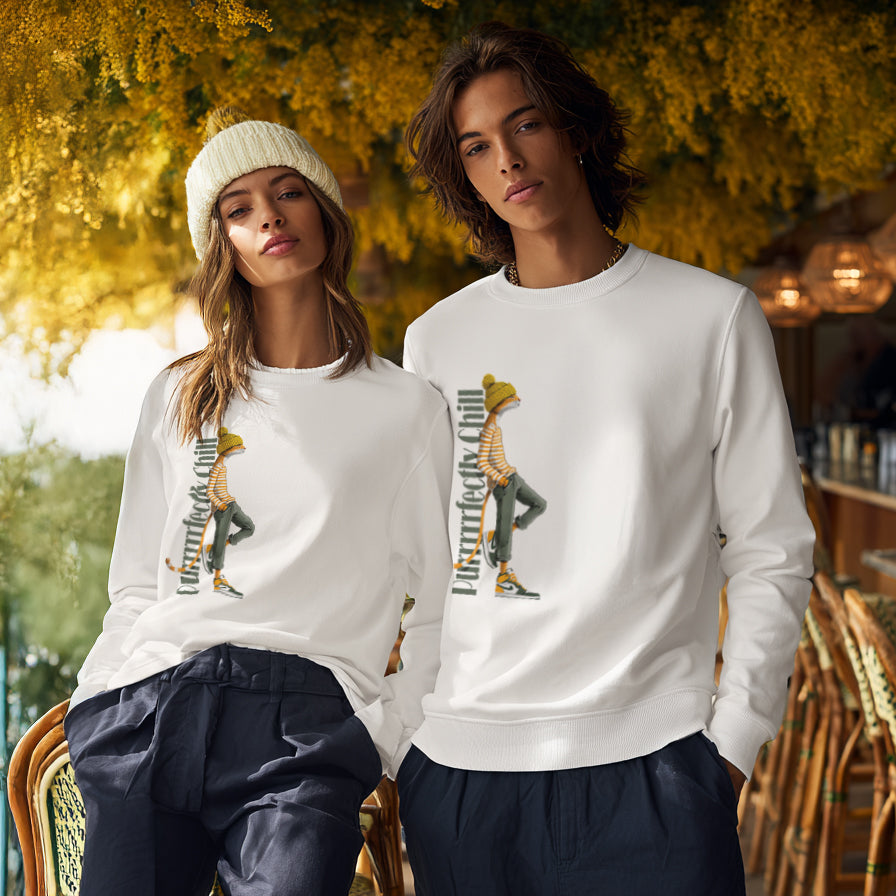Purrrrfectly Chill – Urban Cat Graphic Unisex Eco Sweatshirt