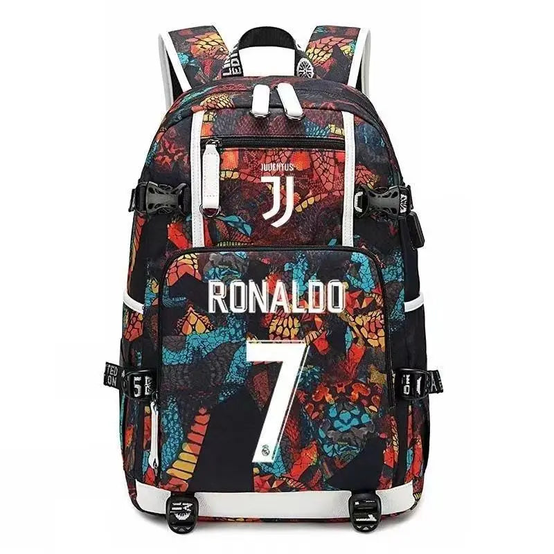 Messi C Ronaldo Football Bag Star around High School Students Male and Female Large Capacity Backpack Can Be Customized