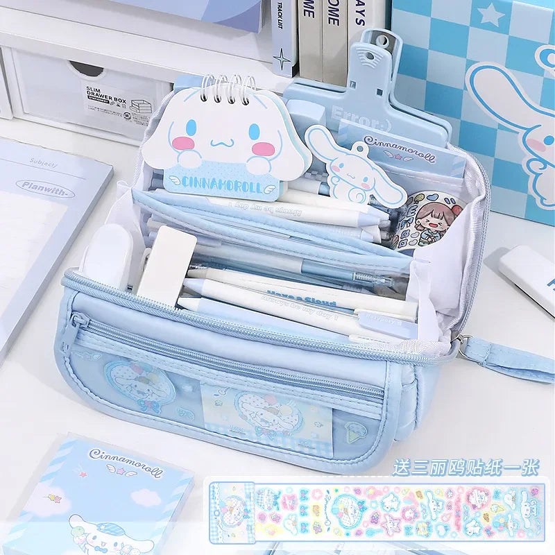 Kuromi Pencil Case for Junior High School and Elementary School Students 9-Layer Large Capacity Cute Cartoon Pencil Case