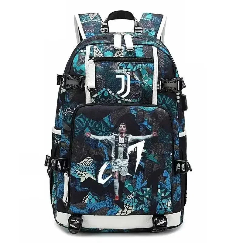 Messi C Ronaldo Football Bag Star around High School Students Male and Female Large Capacity Backpack Can Be Customized