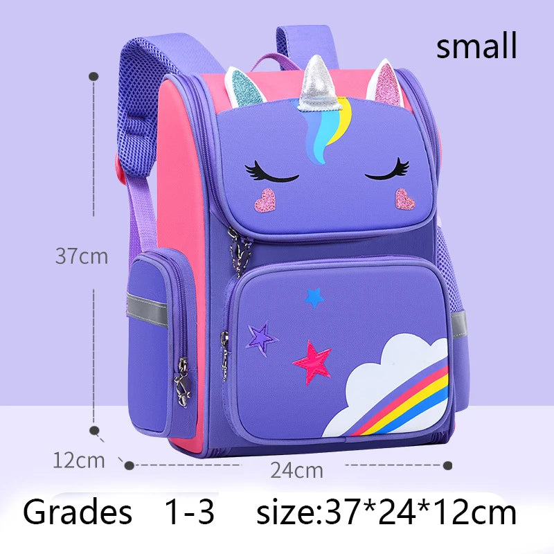 Kid Backpack for Girl Unicorn Children Bookbag Rainbow Eyes School Bag Teen Girl Backpack for Traveling Waterproof Mochilas