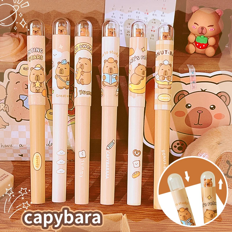 Aesthetic Stationery Back to School Useful Acsesorie Offices Accessorie Writing Pens Cute Capybara Fountain Pen School Supplies
