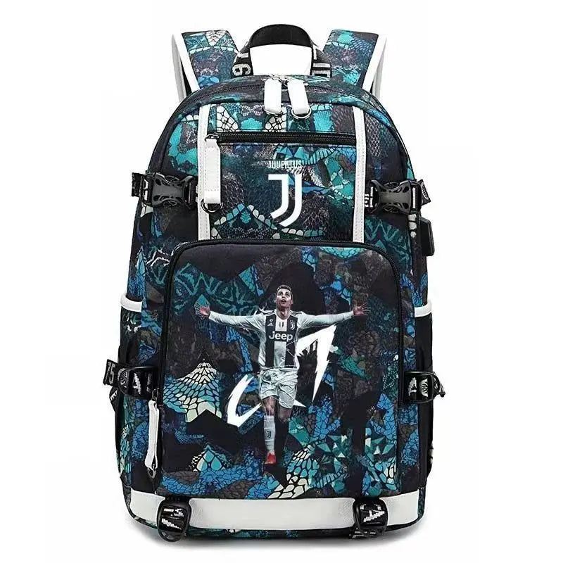 Messi C Ronaldo Football Bag Star around High School Students Male and Female Large Capacity Backpack Can Be Customized