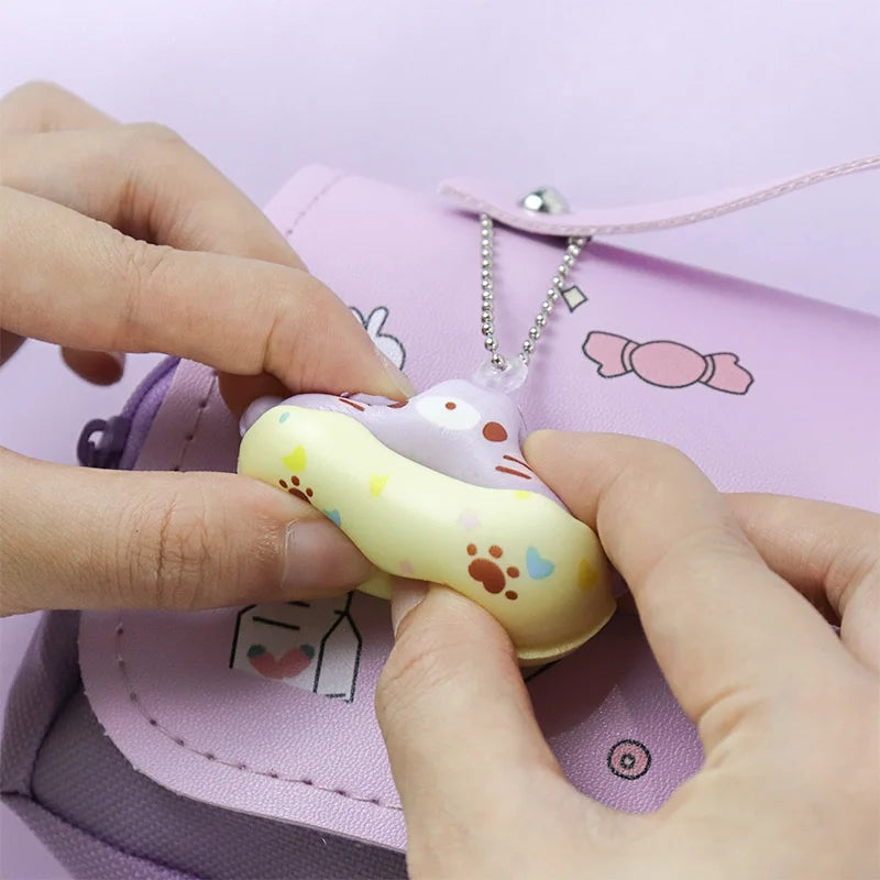 3D Kawaii Pencil Case Girls Decompression Pen Pouch Cute Waterproof School Supplies Aesthetic Organizer Box Korean Stationery