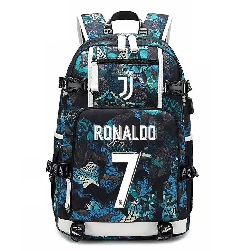 Messi C Ronaldo Football Bag Star around High School Students Male and Female Large Capacity Backpack Can Be Customized