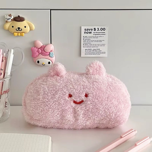 Cartoon Cosmetic Bag Pencil Case Plush Pencil Case Handbag Embroidery Kawaii Pencil Case Stationery Zipper Pouch Bag