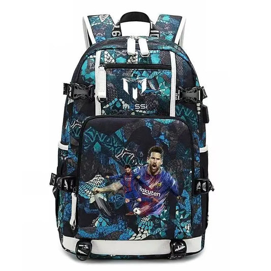Messi C Ronaldo Football Bag Star around High School Students Male and Female Large Capacity Backpack Can Be Customized