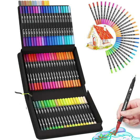 72/120/168 Colors Brush Tip Markers Art Markers, Dual Tip Brush Pens Coloring Markers for Coloring Book, Brush Pens for Letterin