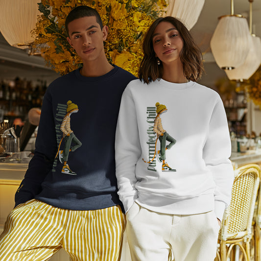 Purrrrfectly Chill – Urban Cat Graphic Unisex Eco Sweatshirt