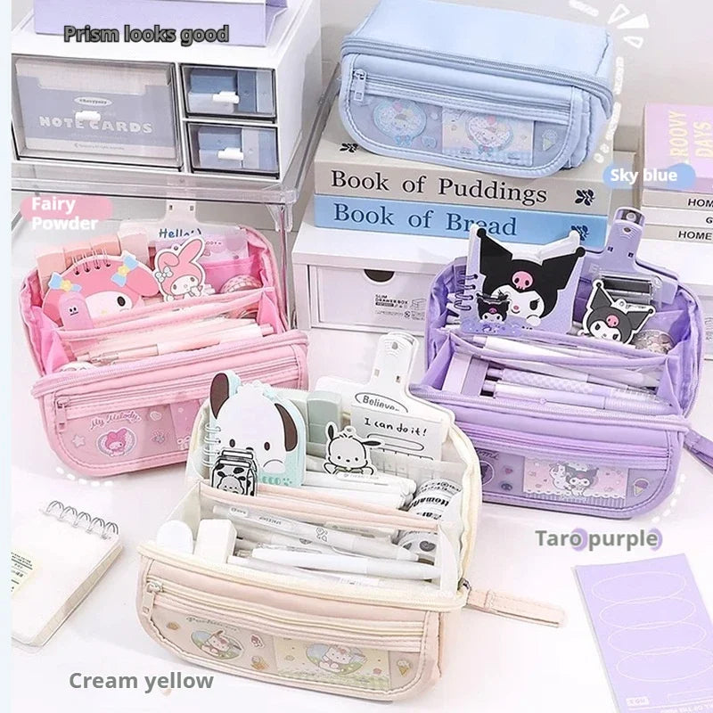 Kuromi Pencil Case for Junior High School and Elementary School Students 9-Layer Large Capacity Cute Cartoon Pencil Case